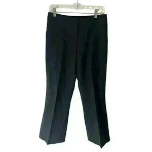 Nwot $168 FRENCH CONNECTION 8 Black Seam Flat Dress Pants Wool Stretch Trousers